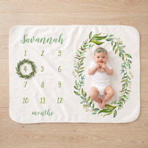 Boho Leaves Personalised Baby Milestone Photo