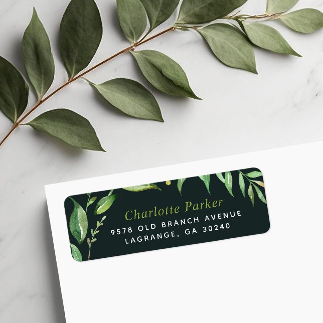 Boho Leaves Personalised Return Address Labels (Creator Uploaded)