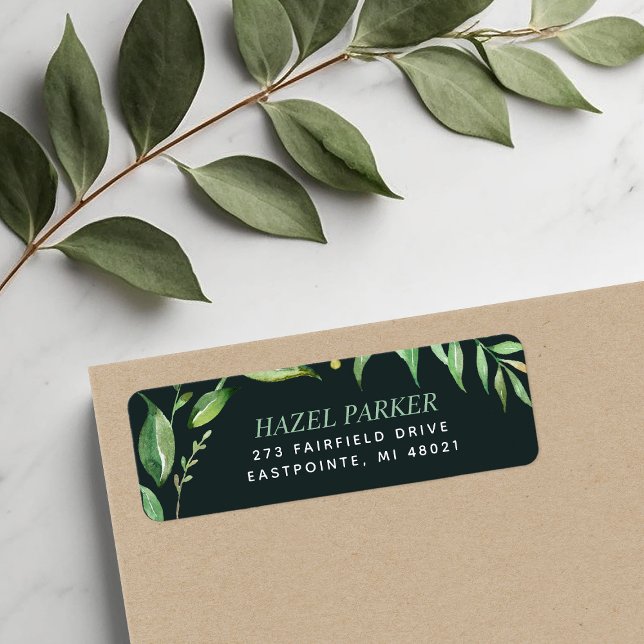 Boho Leaves Personalised Return Address Labels (Creator Uploaded)