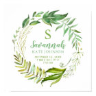 Boho Leaves Personalized Baby Birth Stats
