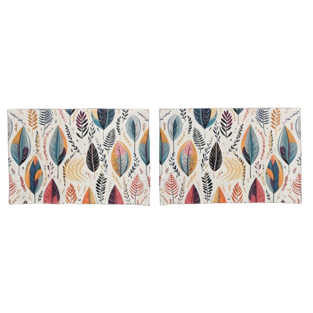 Boho Leaves Sienna Pillowcase (Front-Set)