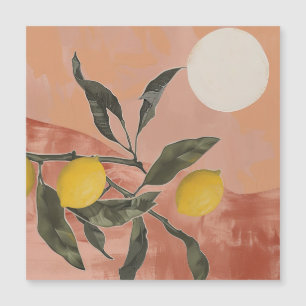 Boho Lemon Branch with Sun Minimalist Abstract (2)