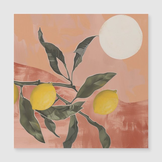 Boho Lemon Branch with Sun Minimalist Abstract (2) (Front)