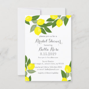 Boho Lemon Bridal Shower Invitations