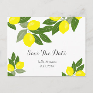 Boho Lemon Wedding Save The Date Postcards