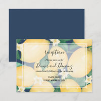 Boho Lemons on Navy Blue Leaves Wedding Reception
