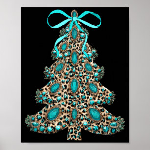 Boho Leopard Christmas Tree Cheetah Print Coquette