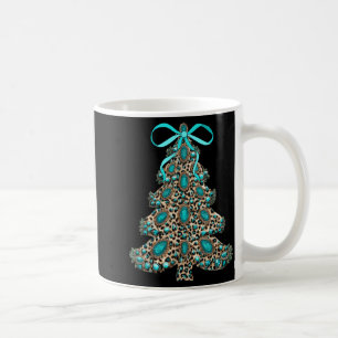 Boho Leopard Christmas Tree Cheetah Print Coquette Coffee Mug