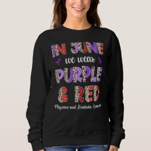 Boho Leopard June Wear Red Purple Migraine & Heada Sweatshirt