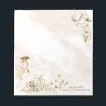 Boho Leopard | Lady  Floral Bridal Shower Favour Notepad<br><div class="desc">Understated tropical elegance featuring beautiful subdued florals as a frame for your "Bridal Shower" in this script text bohemian design. Features a lady with big floppy garden hat in a long flowing pale blush pink gown holding a lush bouquet of flowers with a beautiful watercolor leopard at her feet lying...</div>