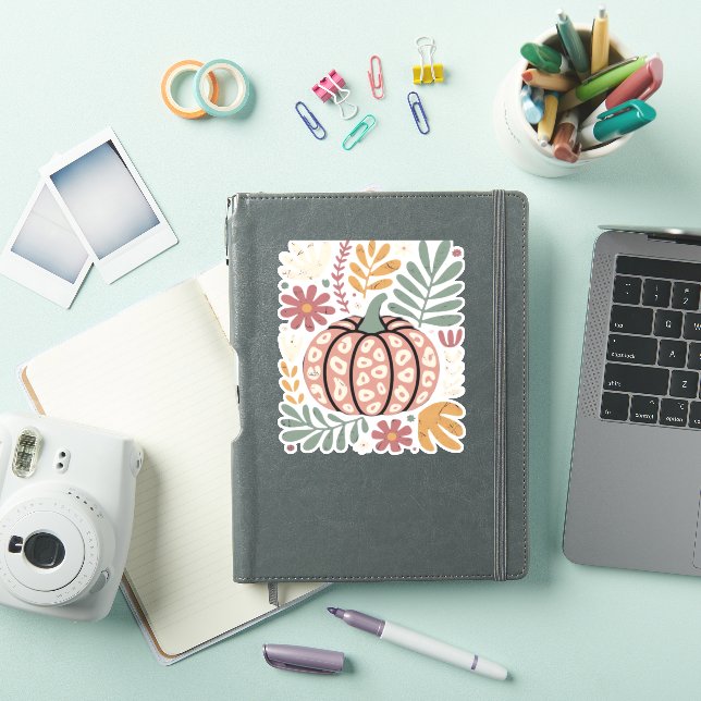 Boho Leopard Pumpkin Fall � Retro Autumn Floral Ha (iPad Cover)