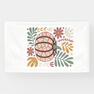 Boho Leopard Pumpkin Fall � Retro Autumn Floral Ha Banner