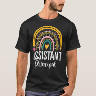Boho Leopard Rainbow Back To School Assistant Prin T-Shirt