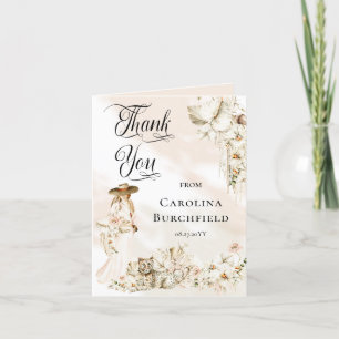 Boho Leopard   Woman Tropical Baby Shower Thank You Card