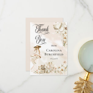 Boho Leopard   Woman Tropical Girl Baby Shower  Thank You Card