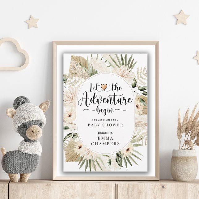 Boho Let The Adventure Begin Baby Shower  Invitation (Creator Uploaded)