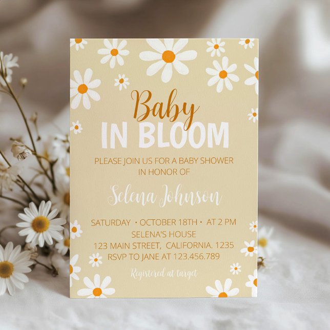 Boho Light Daisy Baby Shower Invitation (Creator Uploaded)