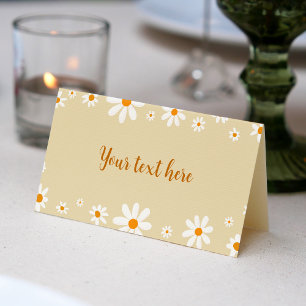 Boho Light Daisy Birthday Party Place Card