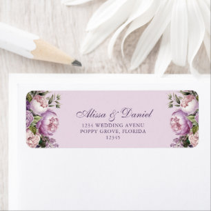 Boho Lilac Peonies Return Address Label