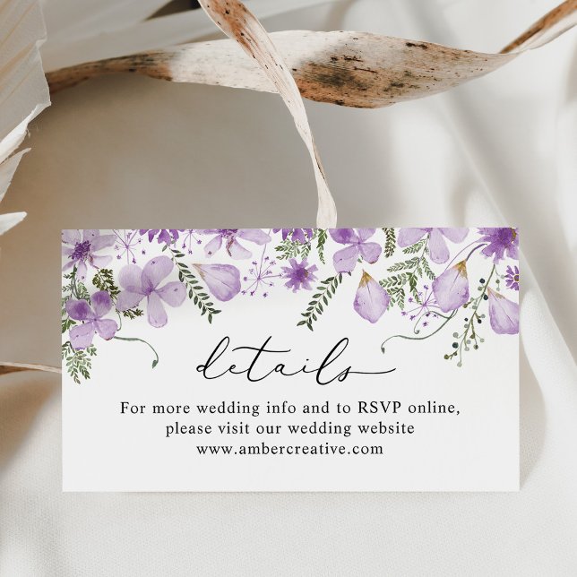 Boho Lilac Wedding Website Details Enclosure Card  (Creator Uploaded)