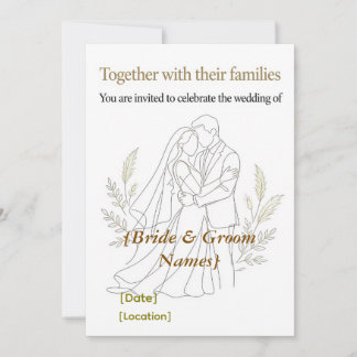 Boho Line Art Wedding Invite