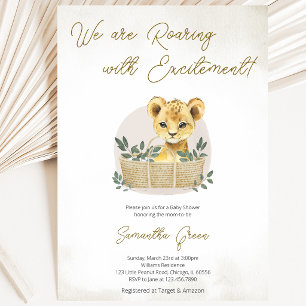 Boho Lion Cub Baby Shower Invitation