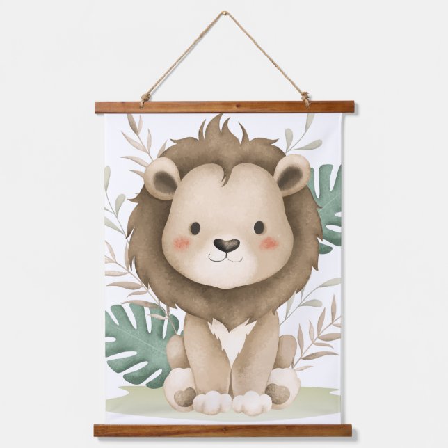 Boho Lion &leaf Hanging Tapestry (Front)