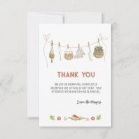 Boho Little Chef Baby Shower Thank You Card