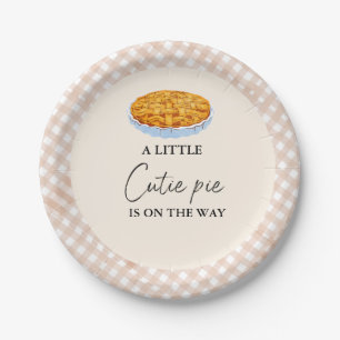 Boho Little Cutie Pie Thanksgiving Baby Shower Paper Plate