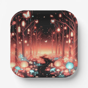 Boho Little Enchanted Forest Baby Shower Paper Plate