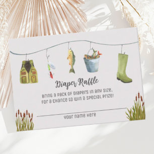 Boho Little Fisherman Shower Diaper Raffle Card