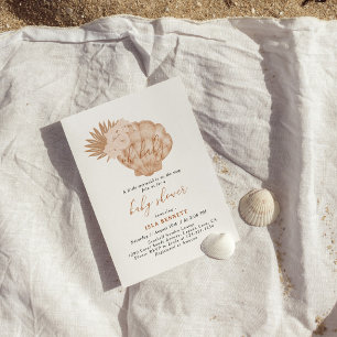 Boho Little Mermaid Is On The Way Baby Shower Invitation