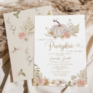 Boho little pumpkin baby shower Invitation
