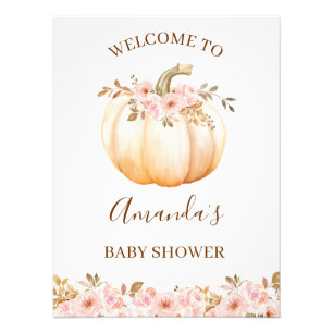 Boho Little Pumpkin Baby Shower Welcome Sign