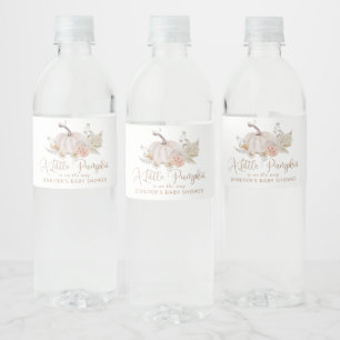 Boho Little pumpkin is on the way Water Bottle Label