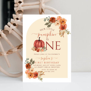 Boho Little pumpkin is one First Birthday  Invitation