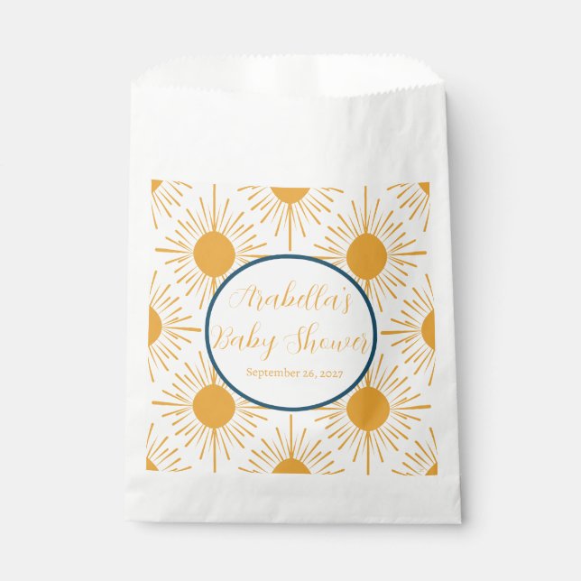 Boho Little Ray of Sun Neutral Baby Shower  Favour Bag (Front)