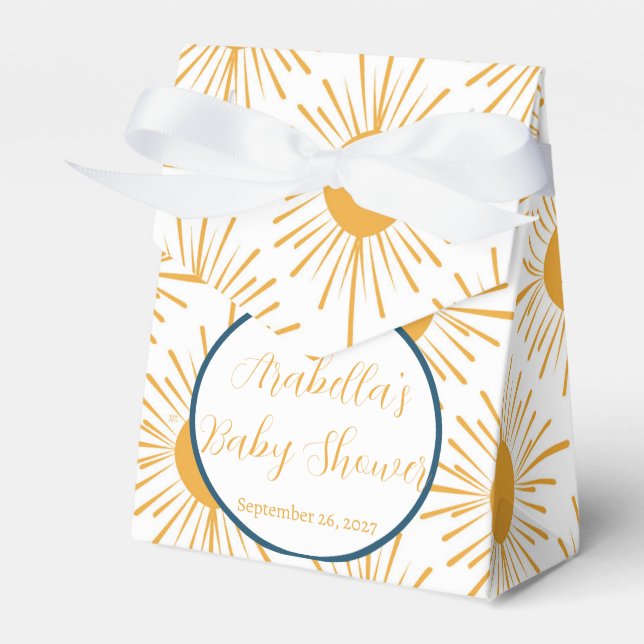 Boho Little Ray of Sun Neutral Baby Shower  Favour Box (Front Side)
