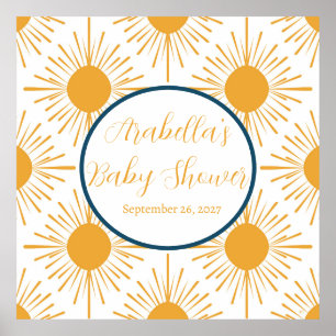 Boho Little Ray of Sun Neutral Baby Shower  Poster