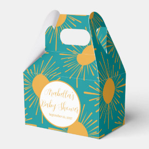 Boho Little Ray of Sun Turquoise Baby Shower Favour Box