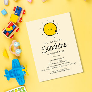 Boho little ray of Sunshine Baby Shower invitation