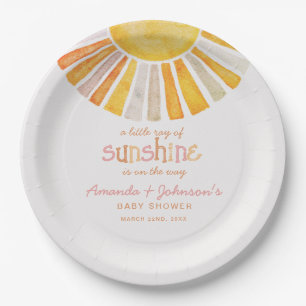 Boho Little Ray of Sunshine Baby Shower Paper Plate