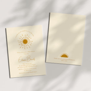 Boho Little Ray Of Sunshine   Beige Baby Shower Invitation