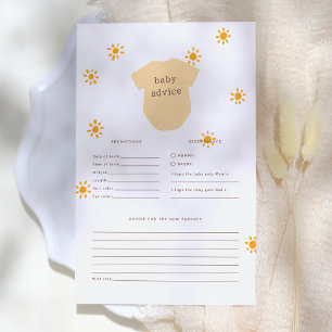 Boho Little Sunshine Baby Prediction & Advice Game