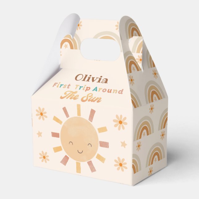 Boho Little Sunshine Baby Shower Favour Box (Front Side)