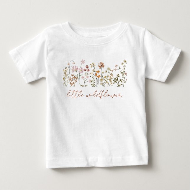 Boho Little Wildflower 1st Birthday Baby Baby T-Shirt (Front)