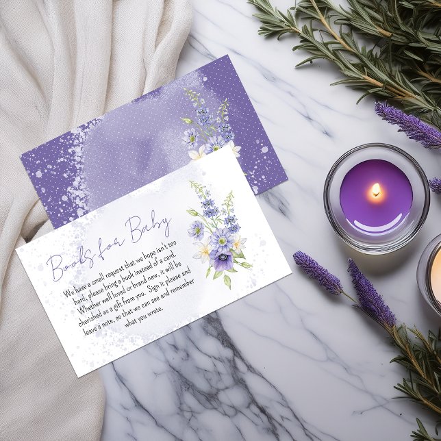 Boho Little Wildflower Baby Shower Books for Baby Enclosure Card (Boho A Little Wildflower Baby Shower "Books for Baby" Enclosure Card)