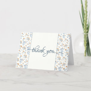 Boho Little Wildflower Pattern Baby Shower  Thank You Card