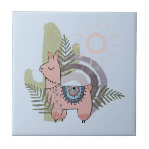 Boho Llama Ceramic Tile