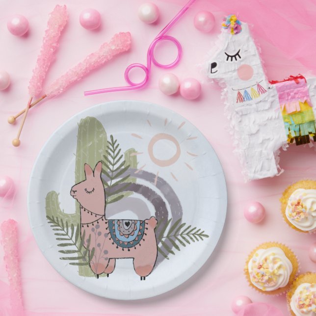 Boho Llama Paper Plate (Party)